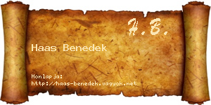 Haas Benedek névjegykártya