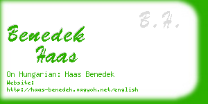 benedek haas business card